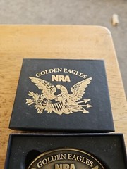 NIB NRA GOLDEN EAGLES 2015 COMMEMORATIVE LIMITED EDITION BELT BUCKLE NEVER USED