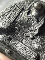 American Construction Worker Heavy Numbered Belt Buckle 1988 USA Eagle