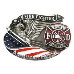 New Vintage American Hero Firefighter Fire Enamel Belt Buckle also Stock in US
