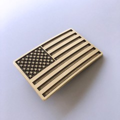Antique Bronze American US Flag Rectangle Belt Buckle also Stock in the US