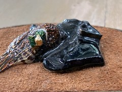 3-D Labrador Retriever Ringneck Pheasant Suede Belt Buckle