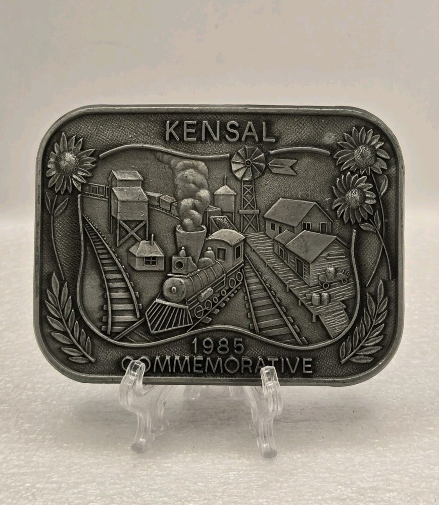 Vintage 1985 KENSAL Commemorative Belt Buckle – Limited Edition #077 – Train