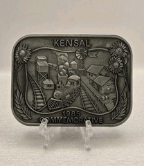 Vintage 1985 KENSAL Commemorative Belt Buckle – Limited Edition #077 – Train