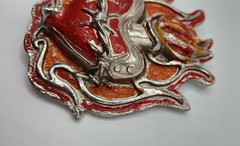 HEAVY METAL MFG Belt Buckle Flaming Heart Barb Wire Made in USA HOT MESS See Pic