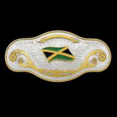 Big Jamaican Jamaica Flag Wrestling Belt Buckles
