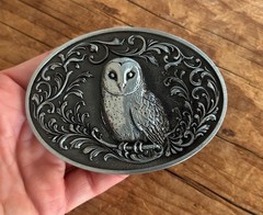 Owl Western Belt Buckle Bird Lover Barn Owl Cowboy Rodeo Fashion Style