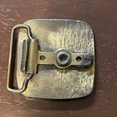 1970s Samurai Sword Yin Yang Martial Arts Japanese Style Brass Belt Buckle