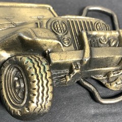 Vintage 70S Jeep Wrangler Brass Belt Buckle Made In USA M.B.C.I