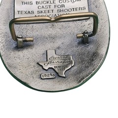 Texas Skeet Shooters Association Belt Buckle Silver 2000