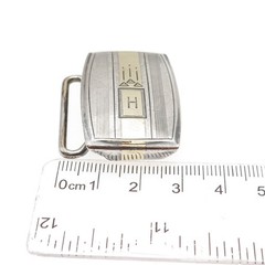 HICKOK 925 Sterling Silver 10K Gold Inlay Vintage Letter H Initial Belt Buckle
