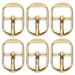 6 Pcs 0.5 Inch Single Prong Buckles Oval Center Bar Buckles, Gold Tone