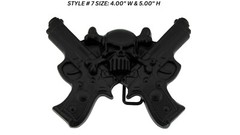Skull Belt Buckle Tattoo Mens Women Silver Metal Blinged Halloween Party Costume