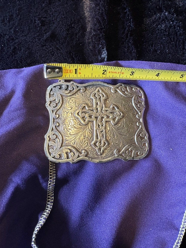 Silver Cross Belt Buckle. Biker. Rocker
