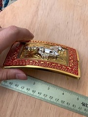 Western Buckle Gold Silver Red Running Horse Cowboy Fit 2 » Hebillas Vaqueras