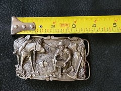 Vintage Arroyo Grande Buckle Co. 1981 B-10 Gold Mining Panning Belt Buckle!