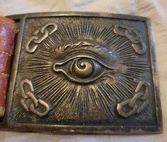 1900&rsquo;s Odd Fellows Belt Buckle Antique Eye of Providence Art Vintage USA JAPAN