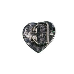 Heart Shaped Men&rsquo;s Belt Buckle Pink Green Stone Silver Tone