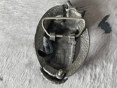 Vintage EJC Belt Buckle 4.25 x 2.75 in Wolf Southwestern Turq 1996 Oval 1.75