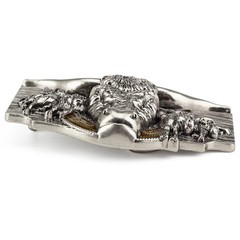 Tauren Ancient Silver Belt Buckle Metal Smooth Buckle 4.0 Cowboy for Men