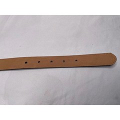 Lands End Brown Leather Belt Men 48&Prime; Long Gold Buckle Classic Business Everyday