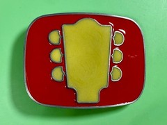 Guitar Tuning Keys And Head Stack – Cream & Red Colored Musicians Belt Buckle