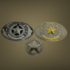 Lot Of 3 Texas Lone Star Western Belt Buckles And 5 Braided Leather Hat Bands