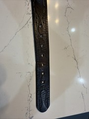 Levi’s Brown/Black Leather Tooled Western Belt Silver Buckle Men&rsquo;s Cowboy