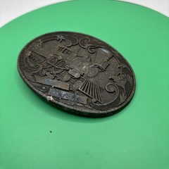 Vintage Steam Train Belt Buckle Antique Locomotive Brass Tone Western