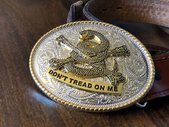 Large Oval Don&rsquo;t Tread On Me Belt Buckle w/3D Snake FREE SHIPPING!!!