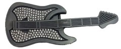 GUITAR WITH RHINESTONES METAL BELT BUCKLE/ HEBILLA DE GUITARA MUSIC