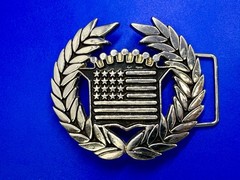 Cadillac Emblem Flag Chrome Color Belt Buckle By Famous Stars And Straps