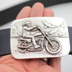 Biker Motorcycle Belt Buckle Metal Vintage Style Western Outdoor