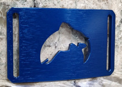 GRIP6 BELT BUCKLE – NATURALIST SALMON FISH – ELECTRIC BLUE – 1.5 INCH WIDE