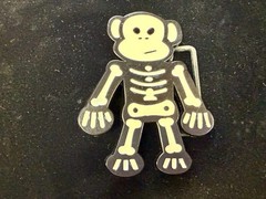 3D Skeleton Cartoon Style Cutout White Black Colored Fashion NOS Belt Buckle