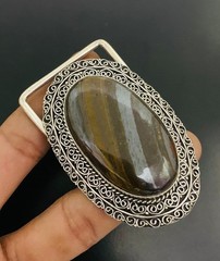Iron Tiger Eye Gemstone 925 Sterling Silver Handmade Belt Buckles Gift For