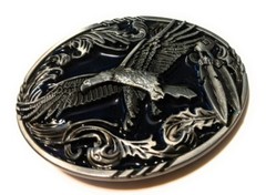 Classic Soaring EAGLE Antique Silver color BELT BUCKLE Full Metal Western USA