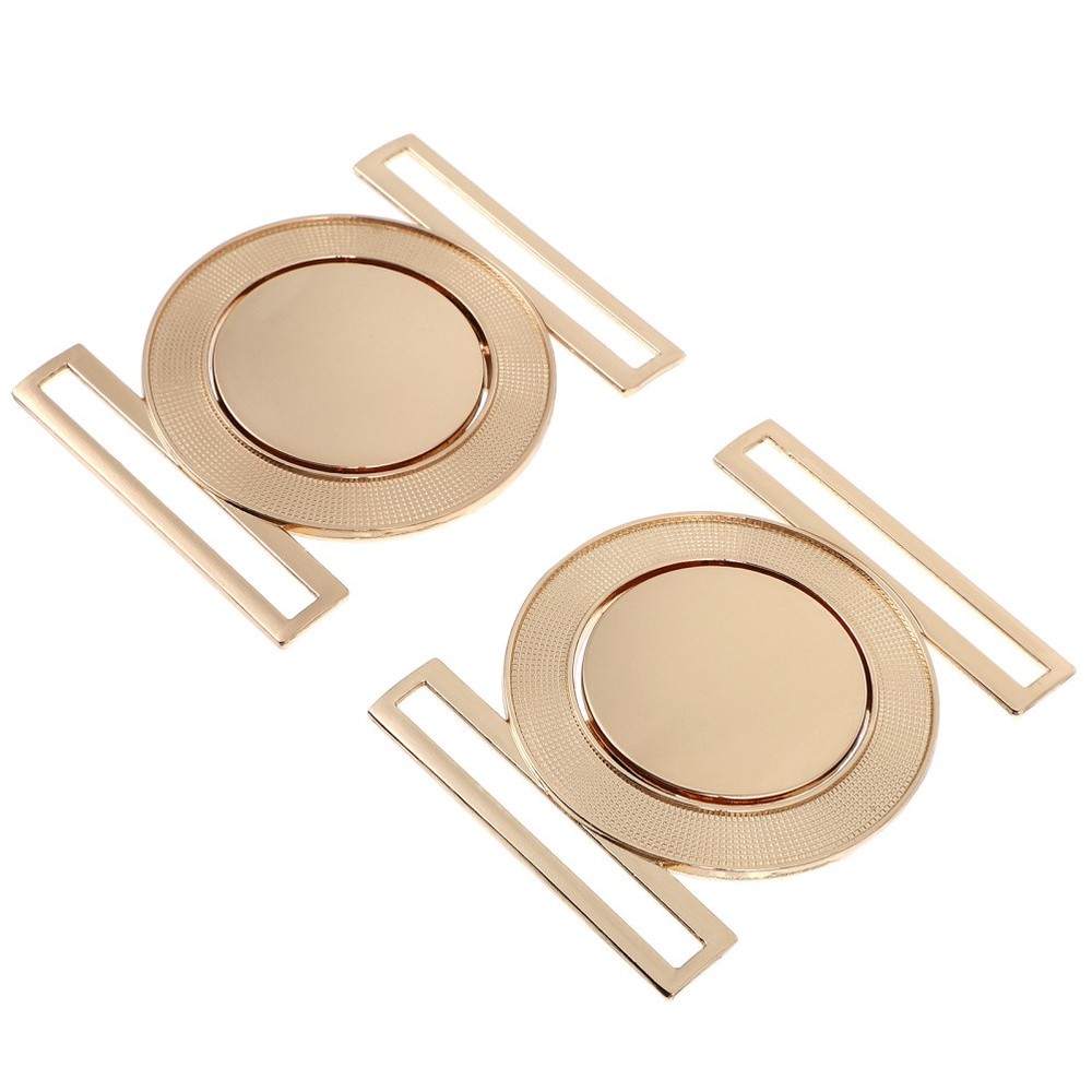 2 Pcs Metal Decorative Buttons Waist Buckle Belt Accessory Women&rsquo;s Boy Buckles