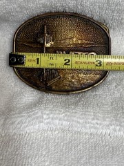 Vetco Solid Brass Belt Buckle Off-shore Drilling Rig Design Vintage Men’s Buckle