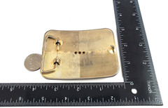 Vintage Gold Tone Western Belt Buckle Banded Agate Style Stone Faux Cabochon