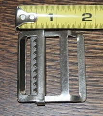 2 Nickel Metal slide ladder buckle with adjustable jaw 1 1/2&Prime; buckle