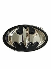 Batman Logo 3D Silvertone Enamel Metal Belt Buckle