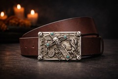 Western Skeleton Belt Buckle