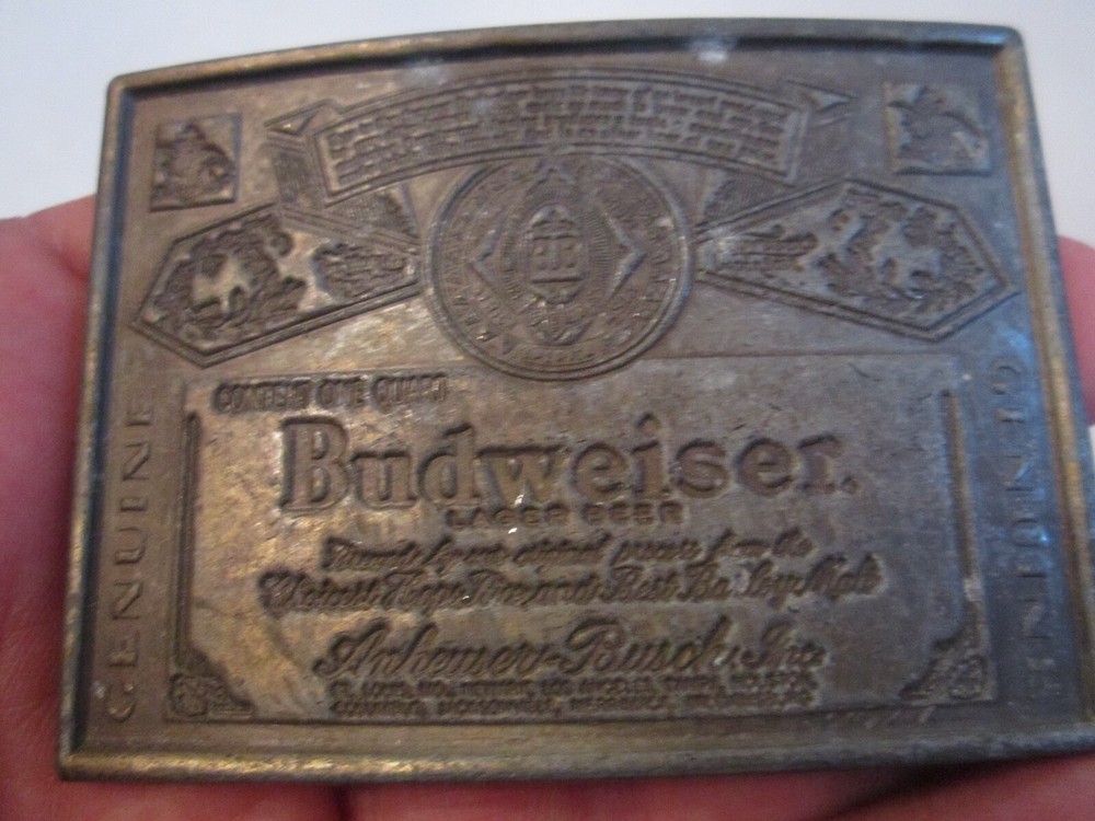 VINTAGE BUDWEISER LAGER BEER BELT BUCKLE – GW-14