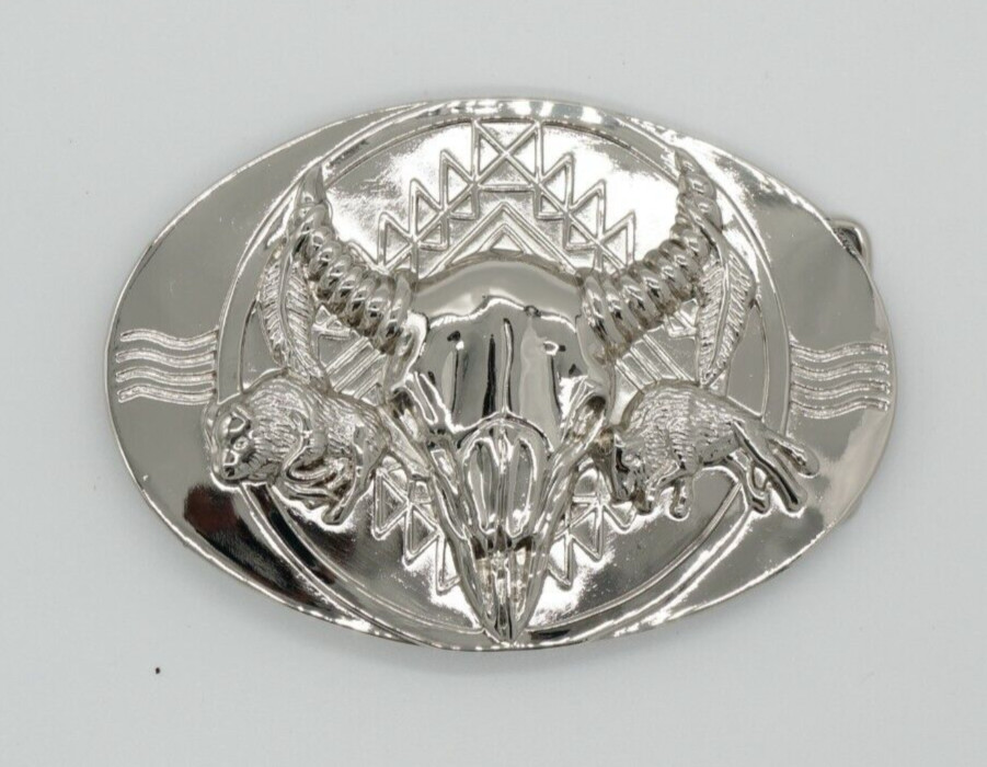 Men&rsquo;s Silver Western Raging Bull Belt Buckle | American Cowboy Vintage Buckle