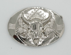 Men&rsquo;s Silver Western Raging Bull Belt Buckle | American Cowboy Vintage Buckle