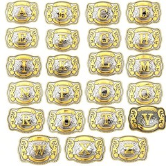 INITIAL BELT BUCKLE LETTER COWBOY WESTERN RODEO TEXAS STAR Hebillas Vaqueras