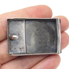 925 Sterling Silver Antique Art Deco Enamel Eye Symbol Belt Buckle #50130