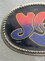 Vintage 1978 YES Rock Band Belt Buckle Roger Dean Logo Midwestern Star Buckles