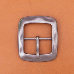 Vintage Silver Square Center Bar Pin Buckle for Leathercraft Belt Fit 40mm Strap