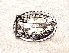 CLASSIC BELT BUCKLE PATRIOTIC FLYING EAGLE WINGS FEATHERS GOLD/SILVER TONE BB13